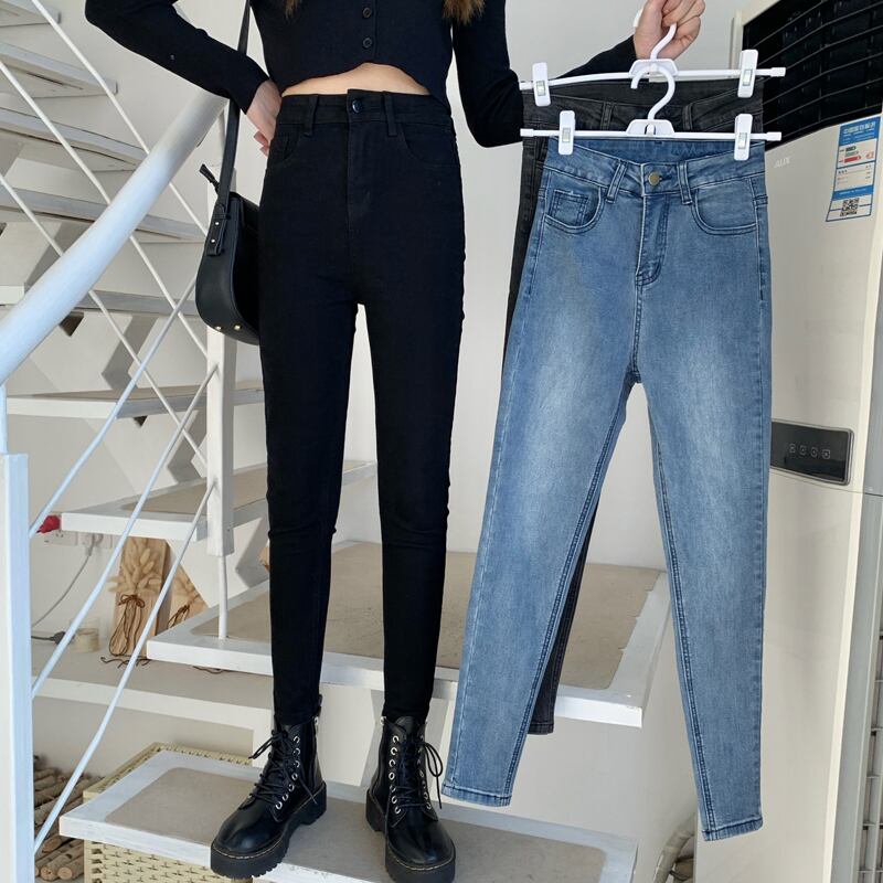 スプリングパンツ スタンダードハイウェストウェストスリムジーンズ レディース レトロ 春物 試着室23930212802