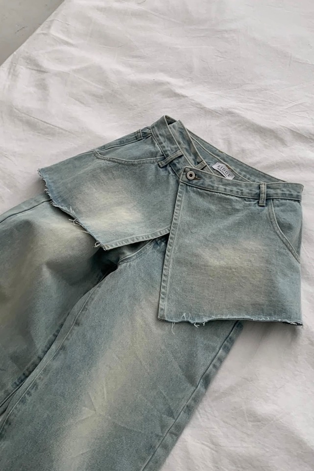 Wrap Mini Skirt Set Denim Pants 2603-94-018