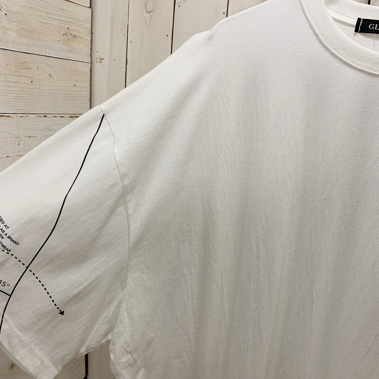 【211484-1】 DESIGN STITCH WORK PRINT OVERSIZED BIG T-SHIRT / デザイン ステッチ ワーク プリント オーバーサイズ ビック T-シャツ