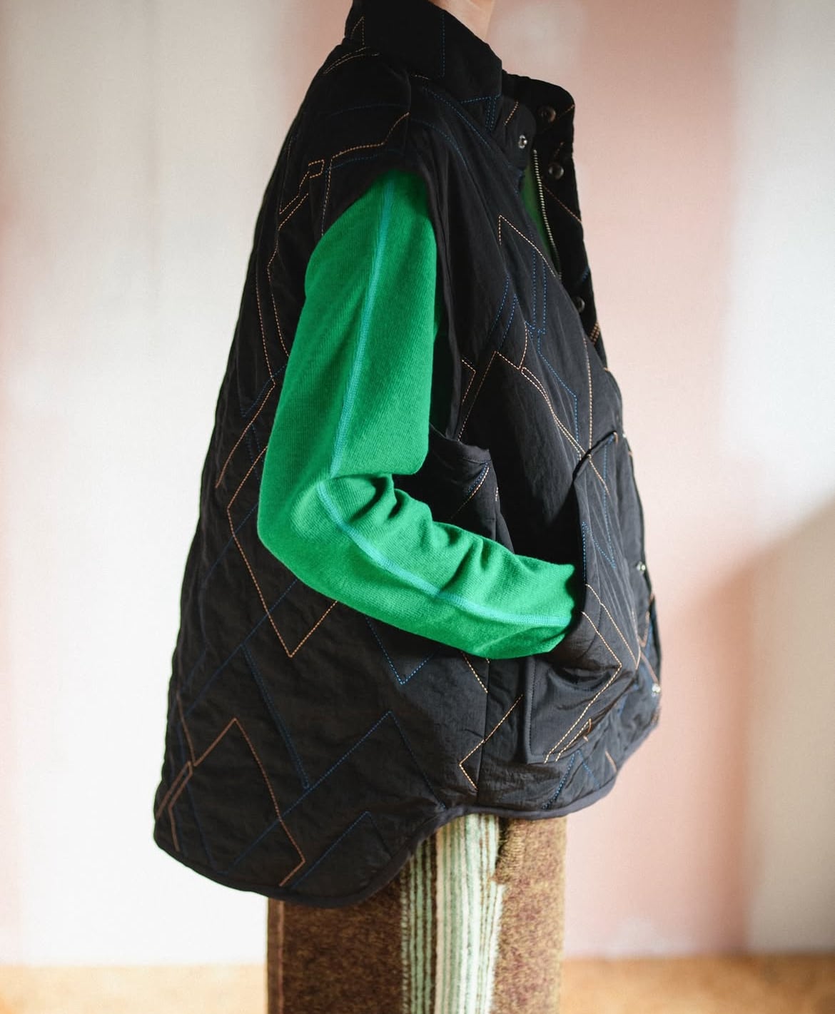 PAMM / 時計じかけのアーガイルキルティングベスト