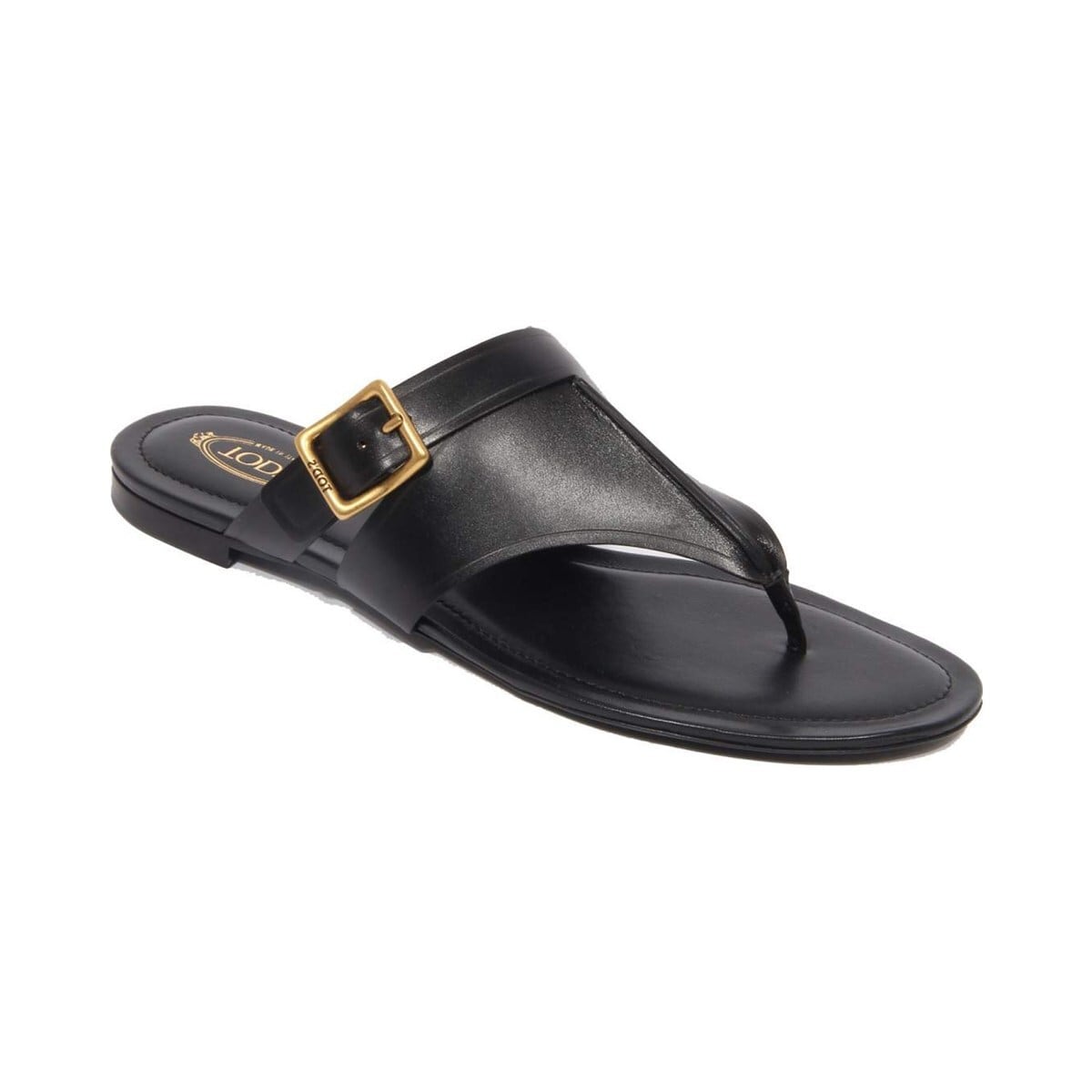 TOD'S トッズ レディース ビーチサンダル レザー ブラック