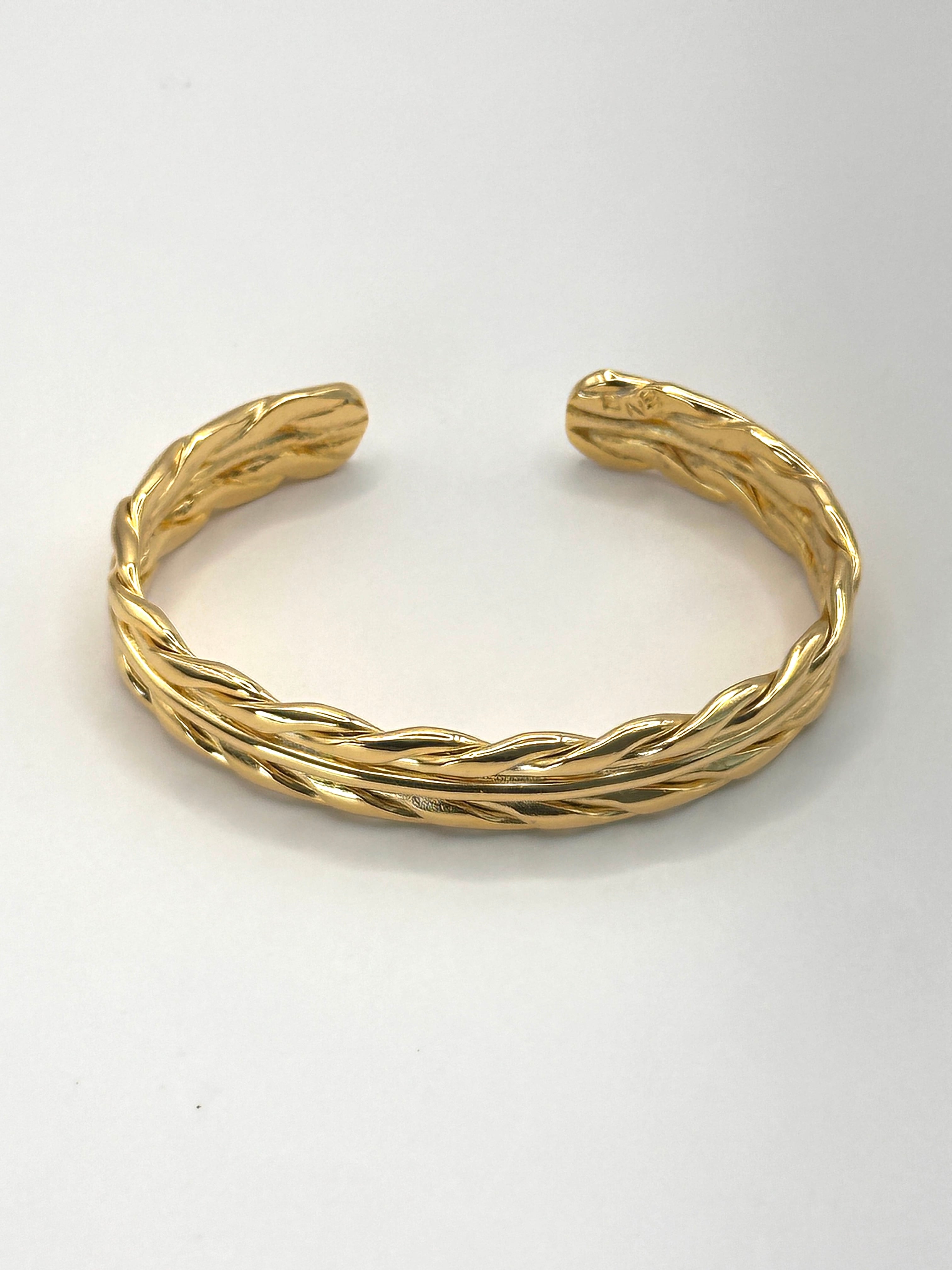 Ericka Nicolas Begay Brass Bangle Feather M