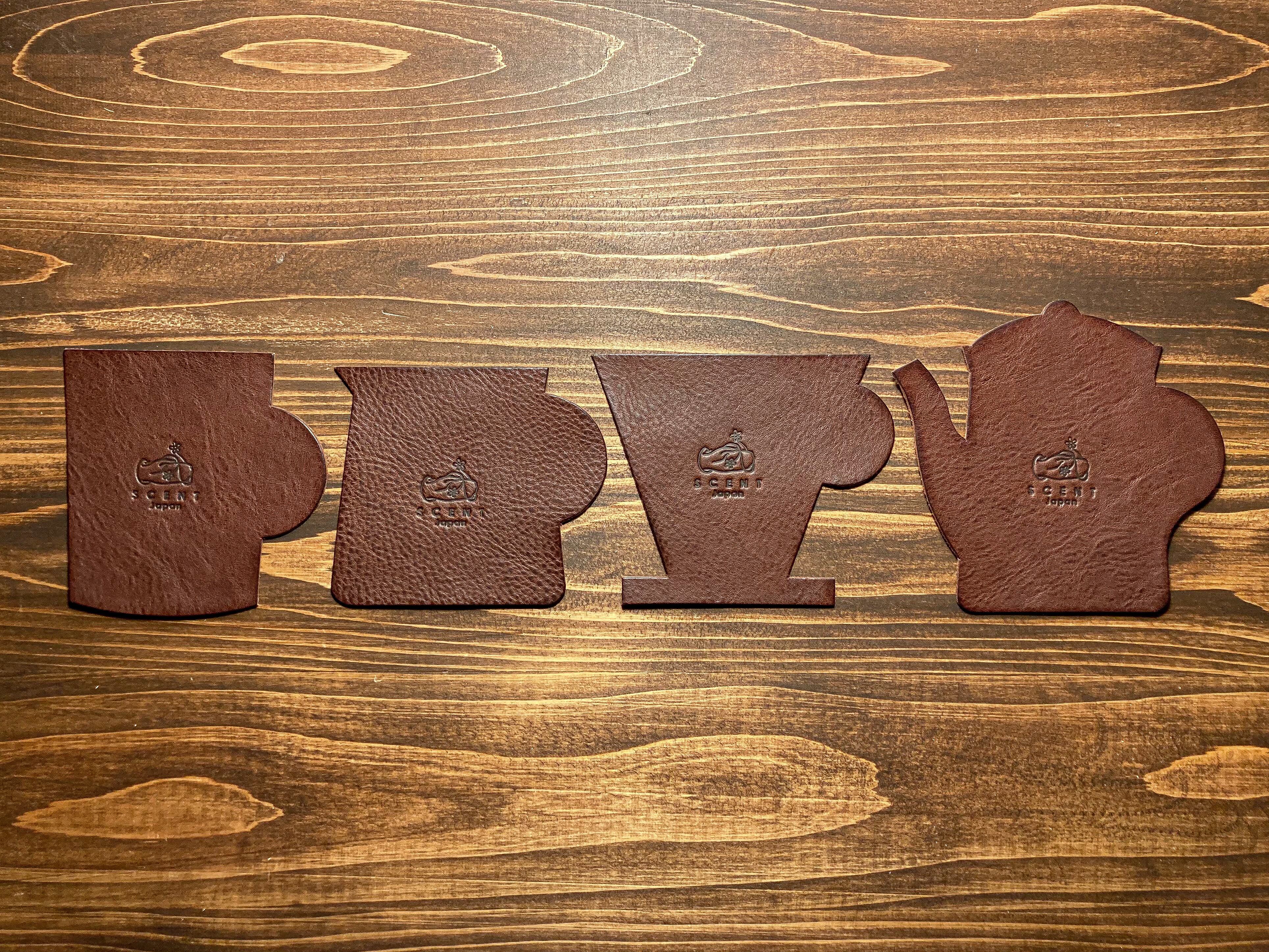 コーヒー道具のコースターセット | Coffee & Leather SCENT