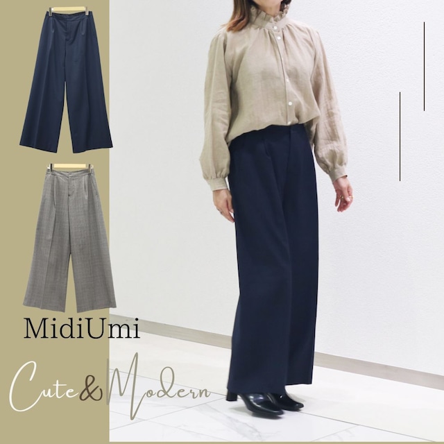 MidiUmi/4-769032チェックワイドパンツ