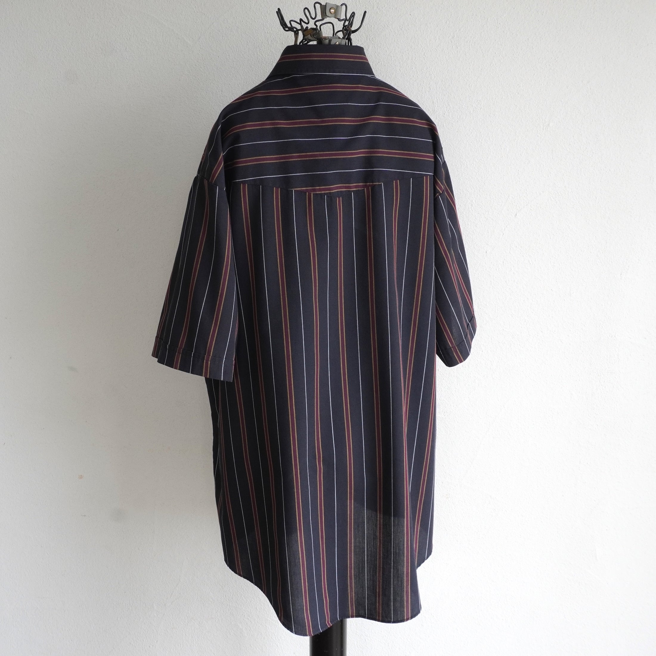1990's〜2000's [PLAINS] S/S ウエスタンシャツ ブラック系 ストライプ