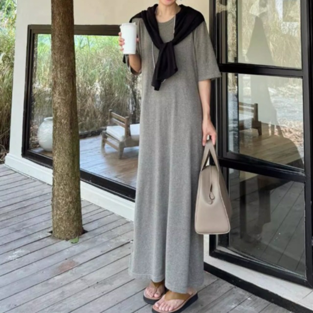 Round neck maxi onepiece S1794