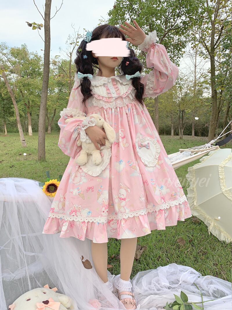 センチメー Kosahiki ピンクのロリータドレス レディース服 ゴシックバ
