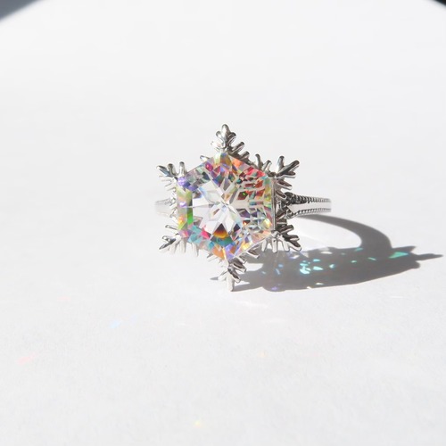 【受注生産】prismgem ゆきんこカット リング　【シミズ貴石×フリージア×yuia glass】【硝子の宝石】