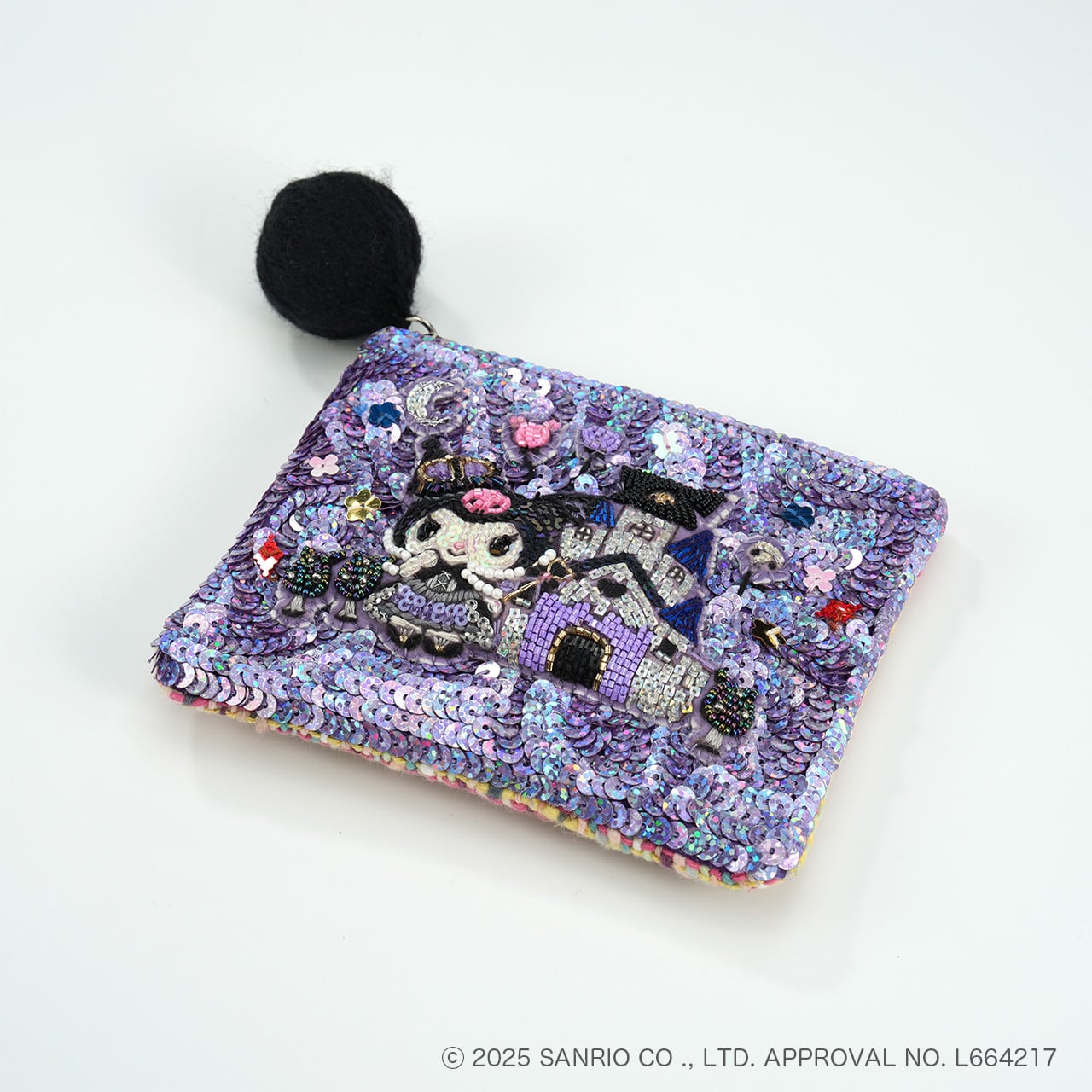 スパンコール刺繍ポーチ Kuromi | tamaobazaaar