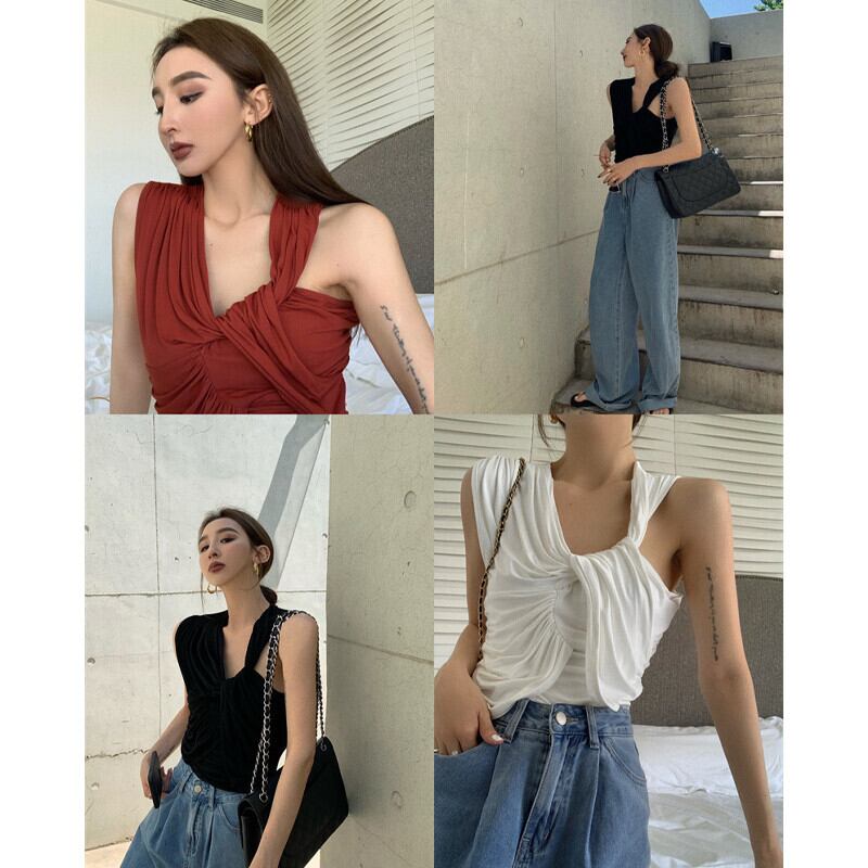 ソリッド カラーサマーショートトップス 夏物 ソリッドカラー ガールズファッション3874352996