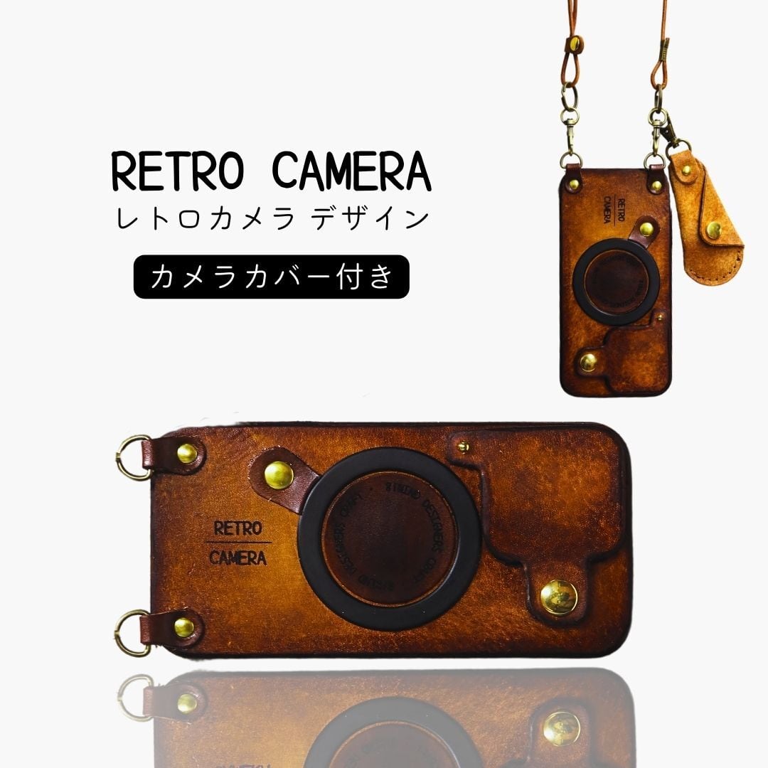 81wind】mugsafe 対応 レトロカメラ風 スマホケース スマホカバー