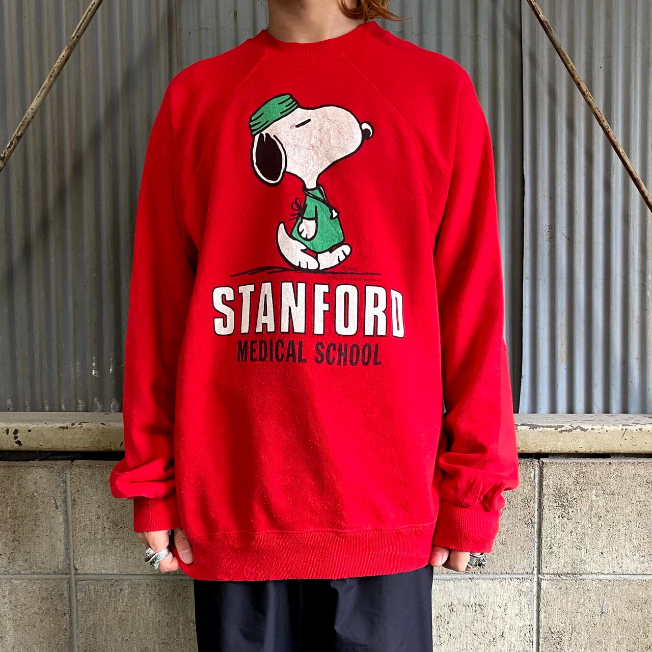 【希少】80s USA製 SNOOPY スヌーピー パロディ スウェット XL