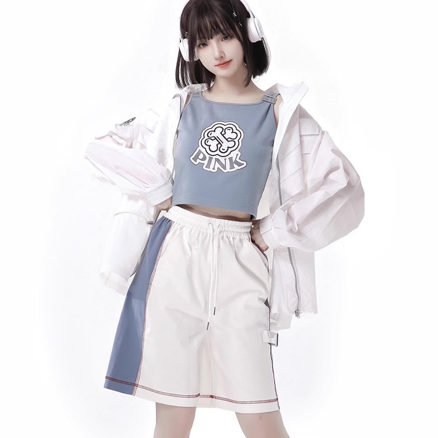 サブカル 服 地雷系 通販 pinksavior ハーフパンツ ウエストゴム 紐 楽ちん 闇かわいい