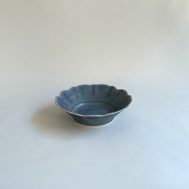 杉原万理江   稜花平中鉢  (ブルー)