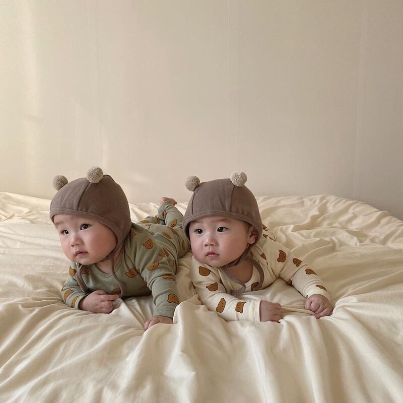 BABY】クマ柄ナチュラルロンパース、レギンス | Betty