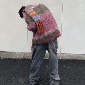 マルチカラーボーダーマフラー　1072