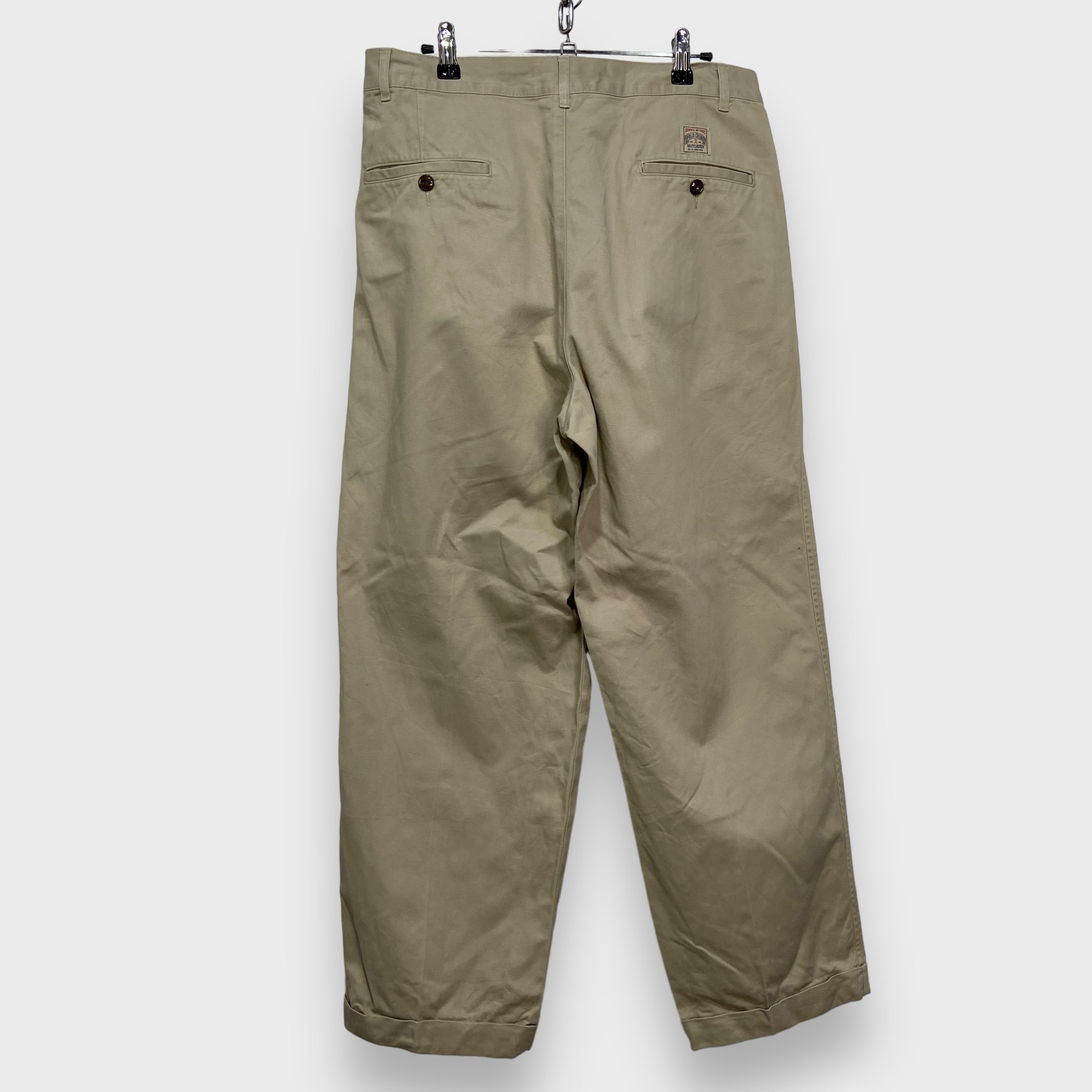 80s RalphLauren ラルフローレン 2タックチノパンツ ベージュ M 80s RalphLauren ラルフローレン 2タックチノパンツ ベージュ M