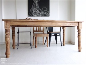 オールドチークダイニングテーブルL 食卓テーブル 机 チーク材 手作り 天然木 木製 ナチュラル 銘木 古材 総無垢 和風 W180cm × D90cm