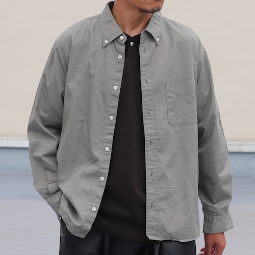 One Wash Button-Down L/S Tapered Shirts　Gray Chino