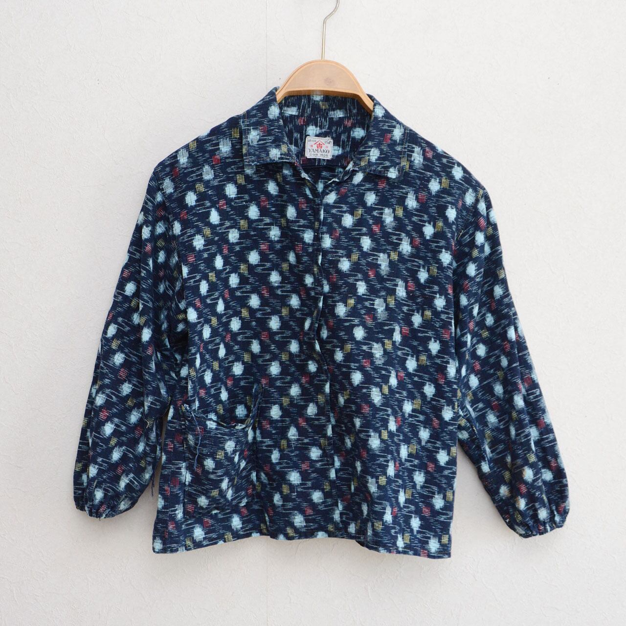 【一点もの】Tomiko 古布リメイク 藍染ジャケット 蝶々柄 絣 美品 一点もの】Tomiko 古布リメイク 藍染ジャケット 蝶々柄 絣 美品