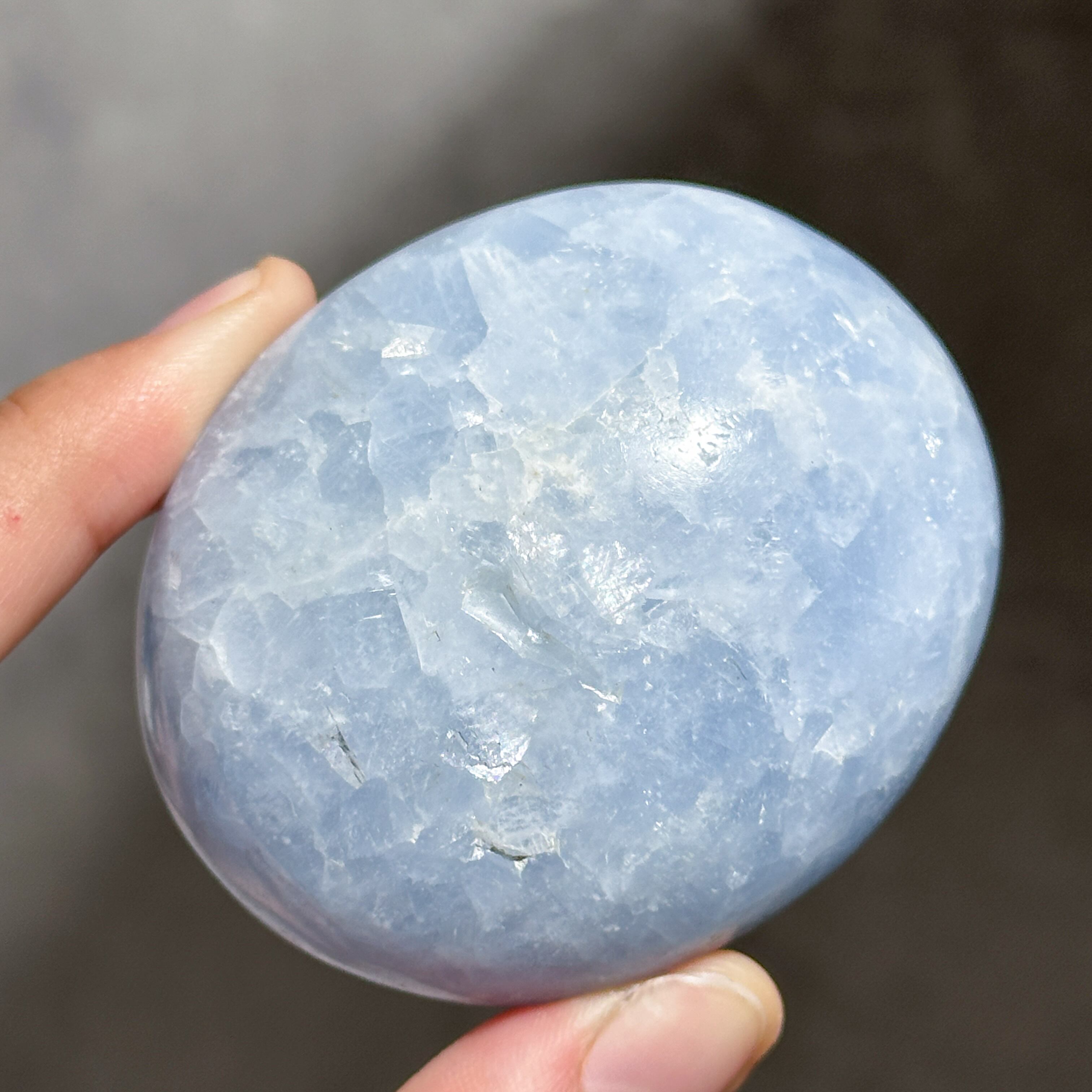 セレスタイト パームストーン45◇ Celestite ◇ 天然石・鉱物・パワーストーン