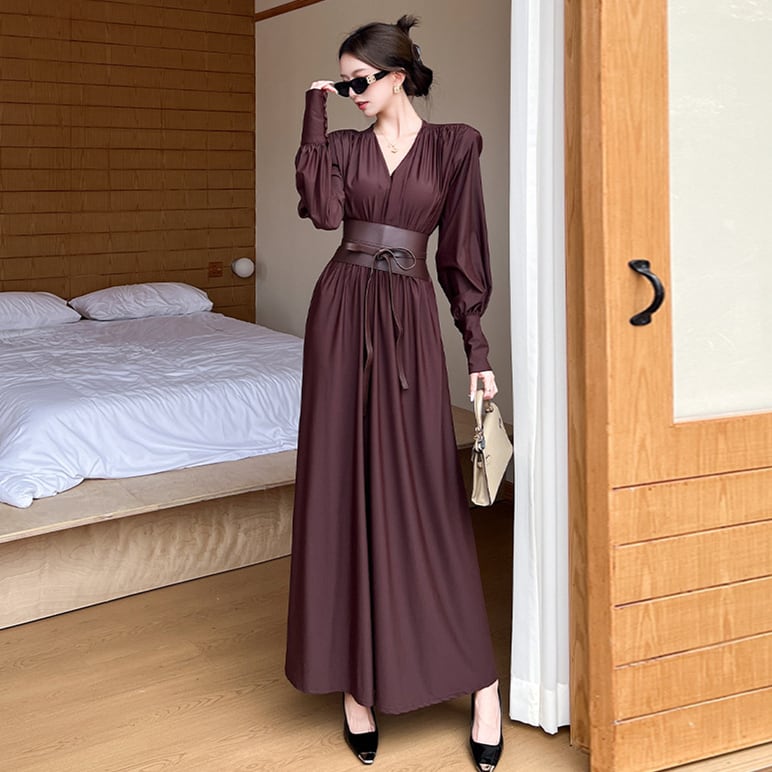 【dress】Vネックワンピース M33363