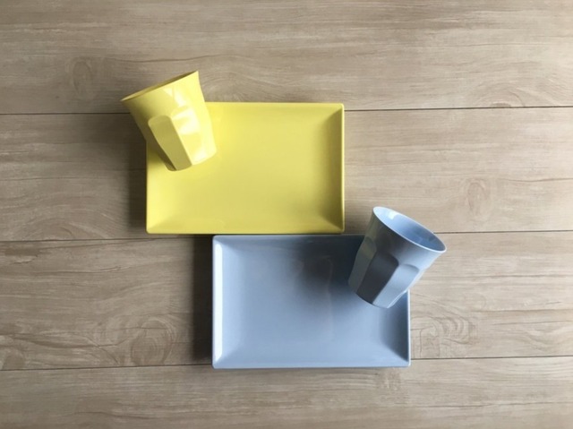 【NEW】rice ライスデンマーク メラミン 長方形プレート & Mコップ 2組セット