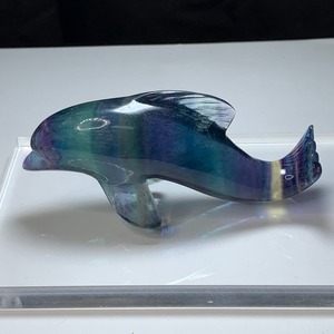 4.極上☆超透明！多彩な色合い☆イルカフローライト置物