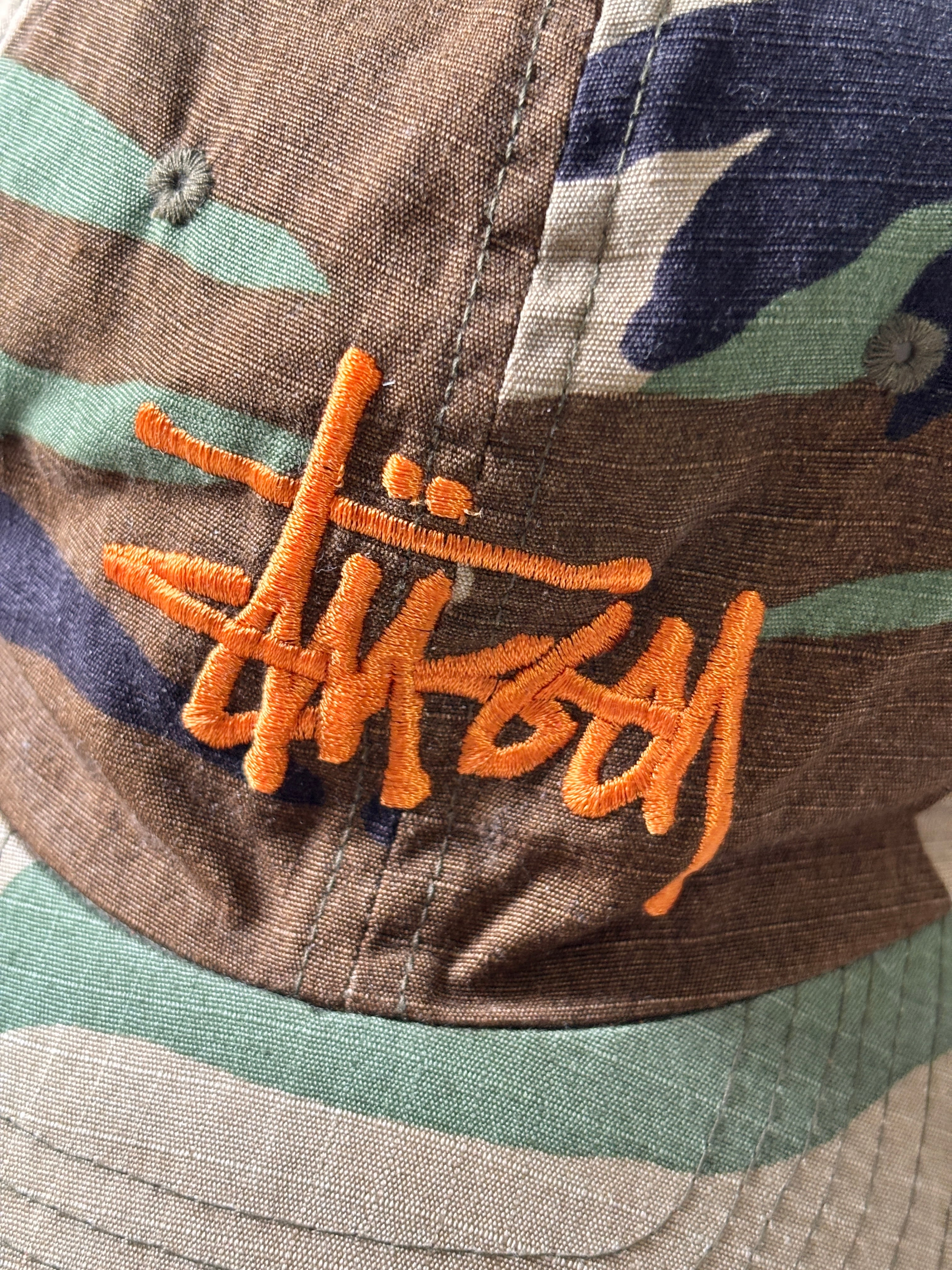90s OLD STUSSY/STUSSY OUTDOOR/Camouflage Snapback Cap/USA製/紺タグ