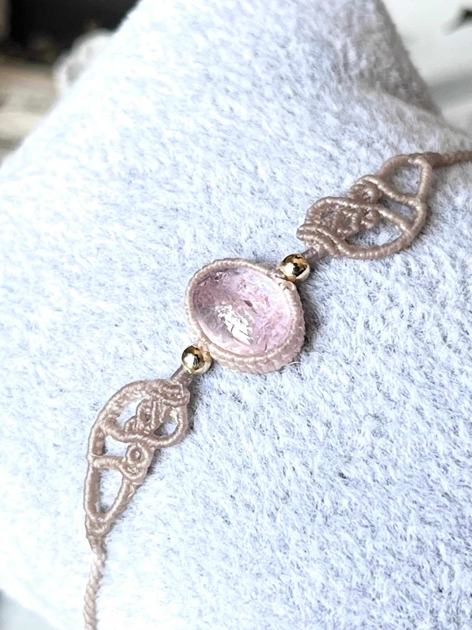 ピンクトルマリン【リベルガルブレスレット】マクラメブレスレット