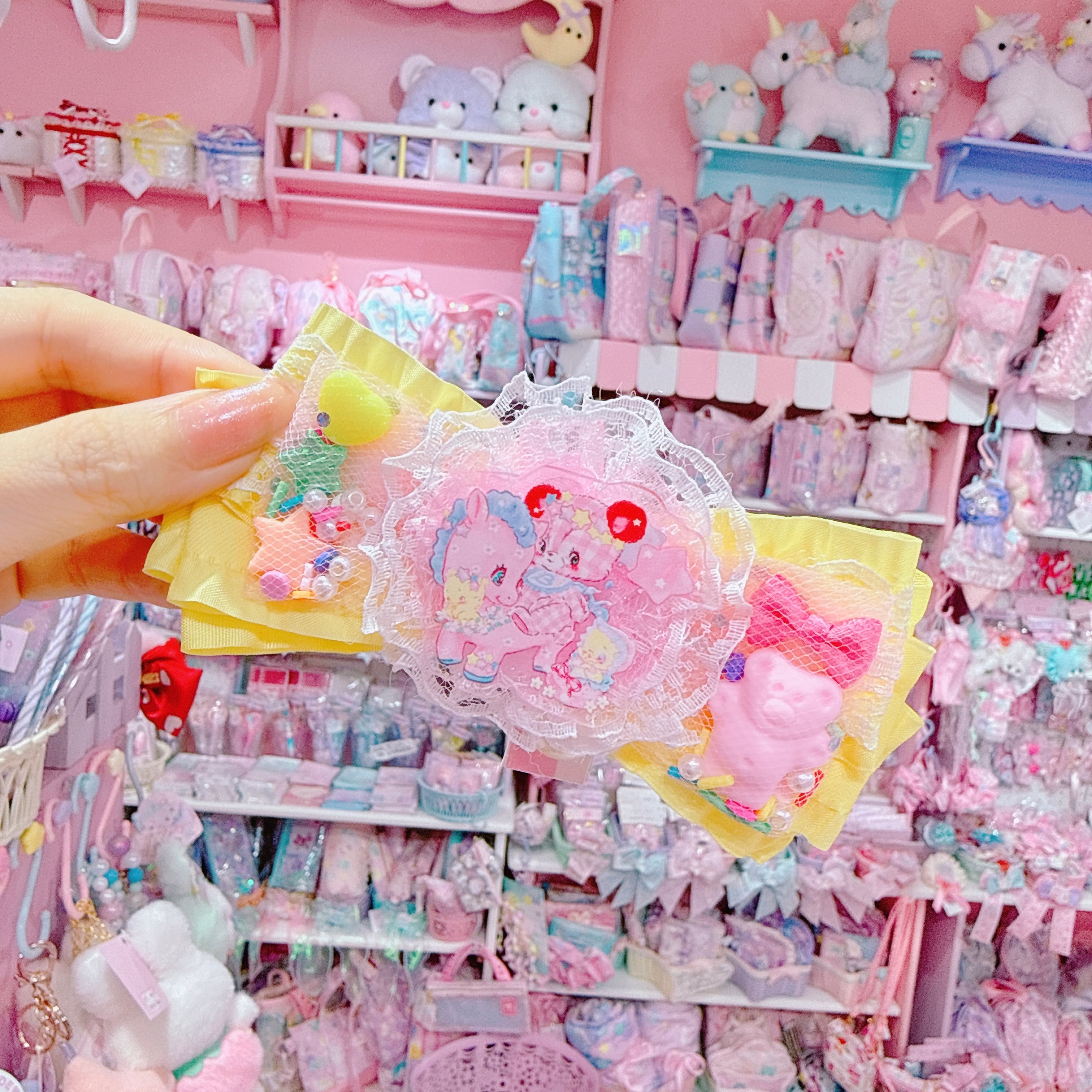 【R14】56-6チュールリボンヘアクリップ