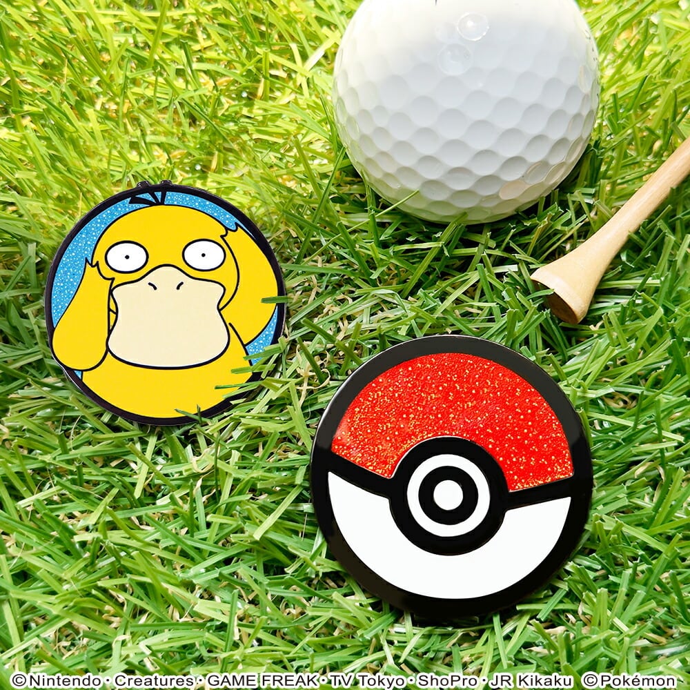 ポケモン ゴルフマーカーBIGサイズ（コダック） マグネット クリップ式