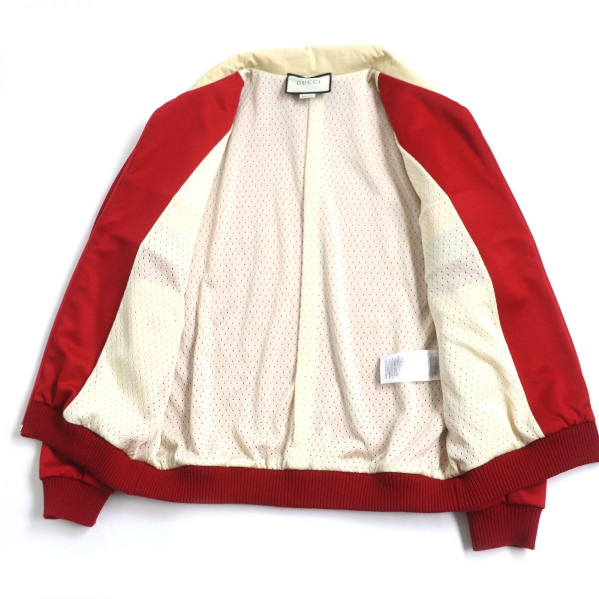 GUCCI グッチ　テクニカル　ジャージ　ジップアップ　花刺繍　赤　シェリー GUCCI グッチ テクニカル ジャージ ジップアップ 花刺繍 赤 シェリー