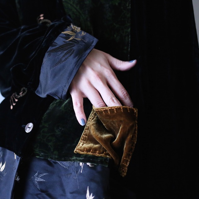 "和×モード" multi pattern switch and embroidery design velours shirt