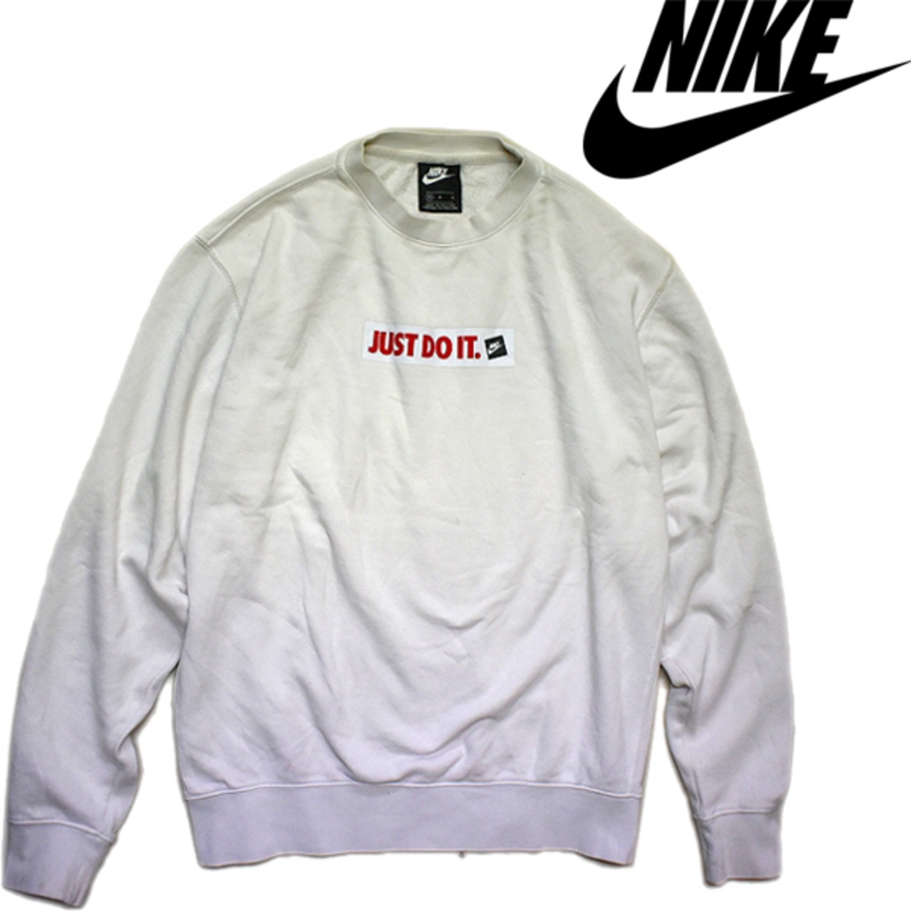 1点物◇NIKEナイキJUST DO IT白スウェットUSA古着MメンズXLレディース 
