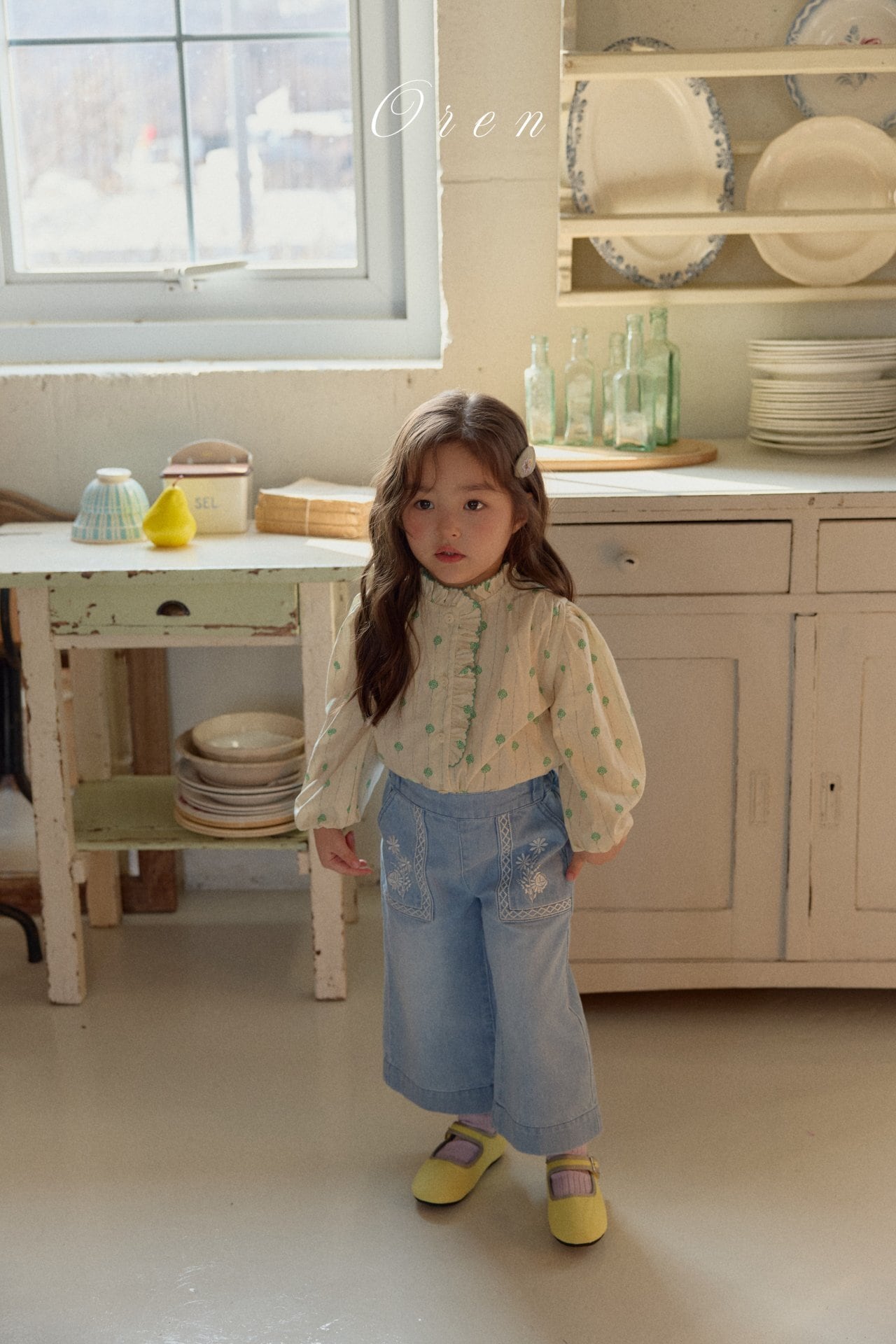 【予約】OREN Amelie floral denim pants