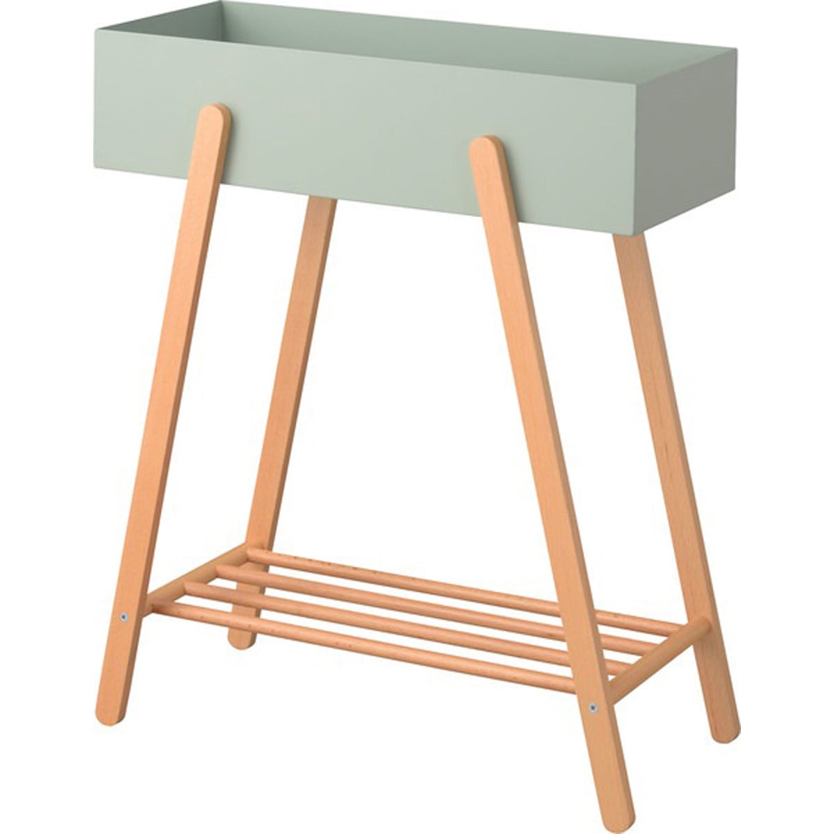 プランタースタンド 天然木 ビーチ ラッカー塗装 スチール 粉体塗装