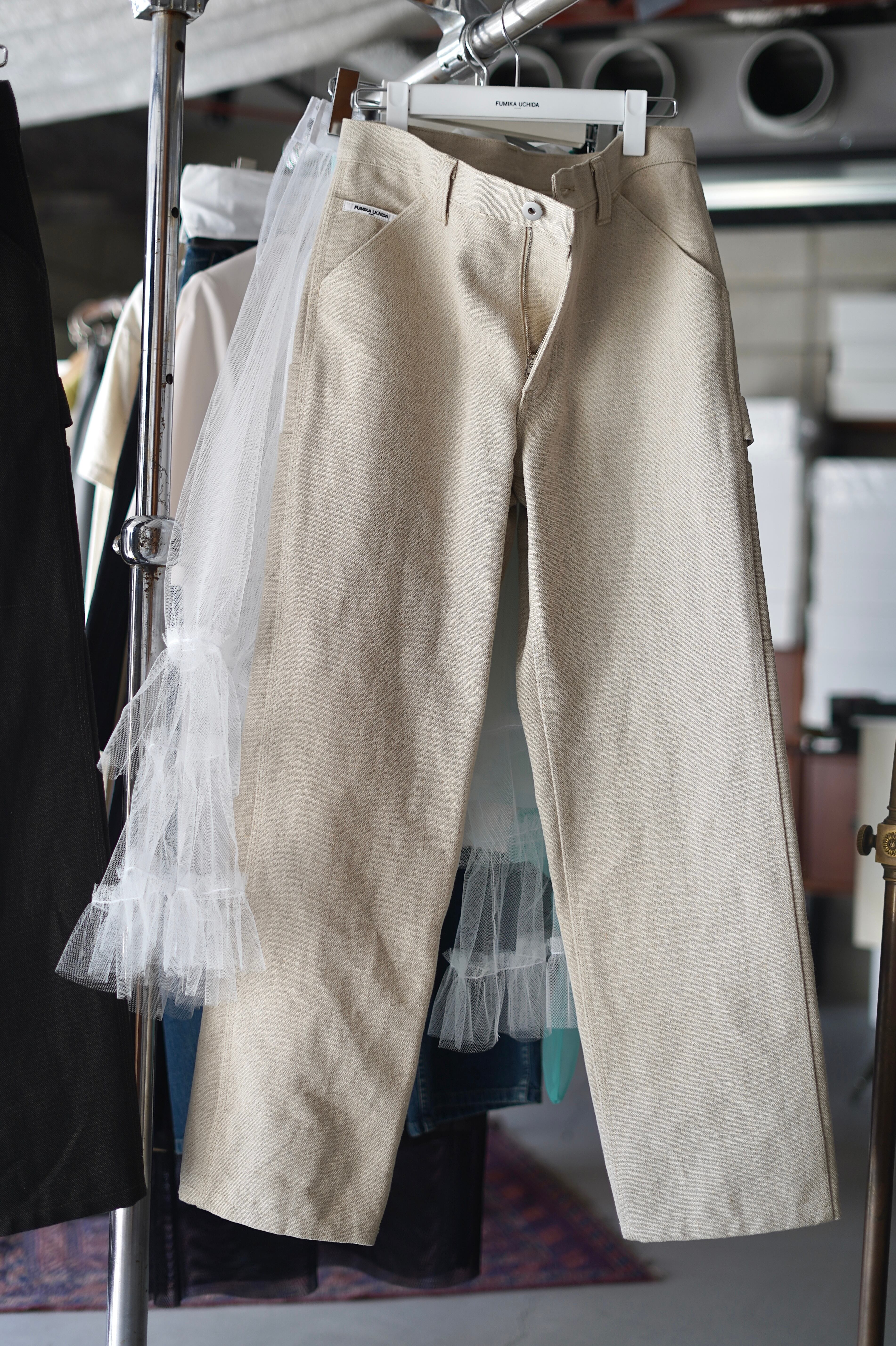 FUMIKA_UCHIDA / CANVAS BONDING PAINTER PANTS (KINARI/WHT FUMIKA_UCHIDA / CANVAS BONDING PAINTER PANTS (KINARI/WHT
