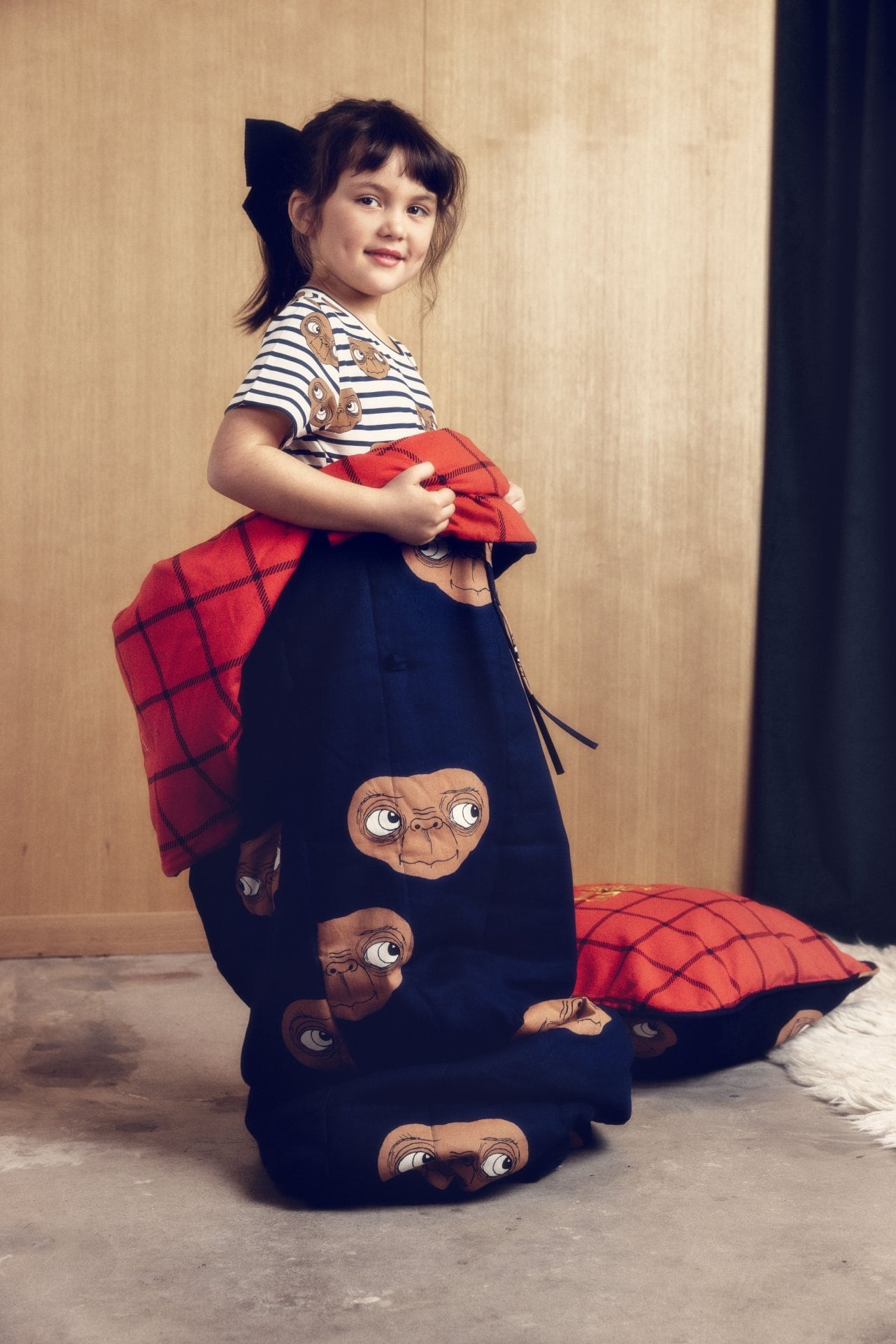 【26SS pre】minirodini( ミニロディーニ )E.T. stripe aop ss tee multi(80-86/92-98/104-110/116-122/128-134/140-146)Tシャツ ET ボーダー