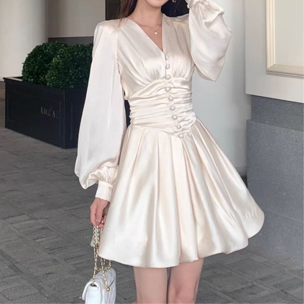 Lantern sleeve dress ju2401051