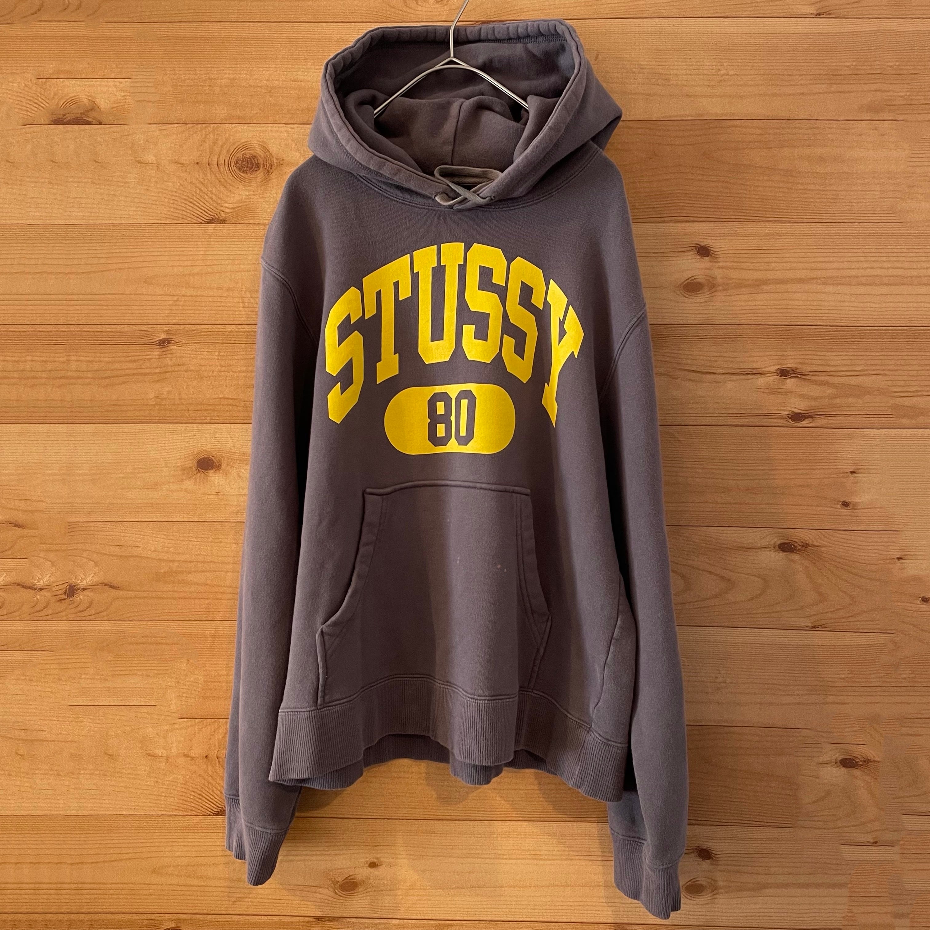 【希少】stussy ステューシー プルオーバー ビッグロゴ プリントパーカーS