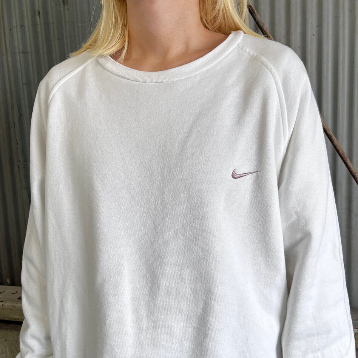 00年代 NIKE ナイキ スモールスウォッシュ ワンポイントロゴ刺繍 
