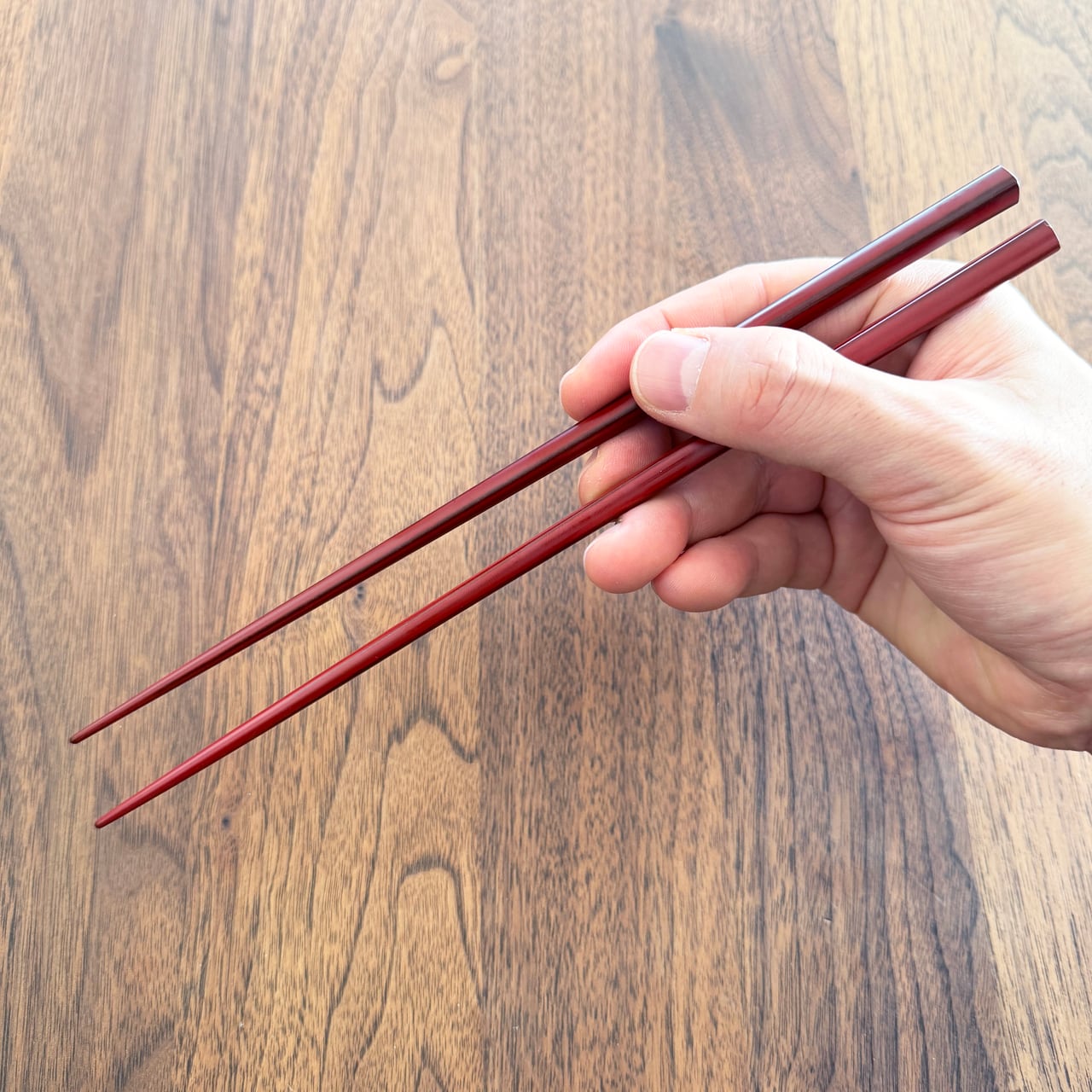 お箸】①古代朱 ／ ②総黒 ／ ③塗分け ／ 作：畠中昭一（現代の名工