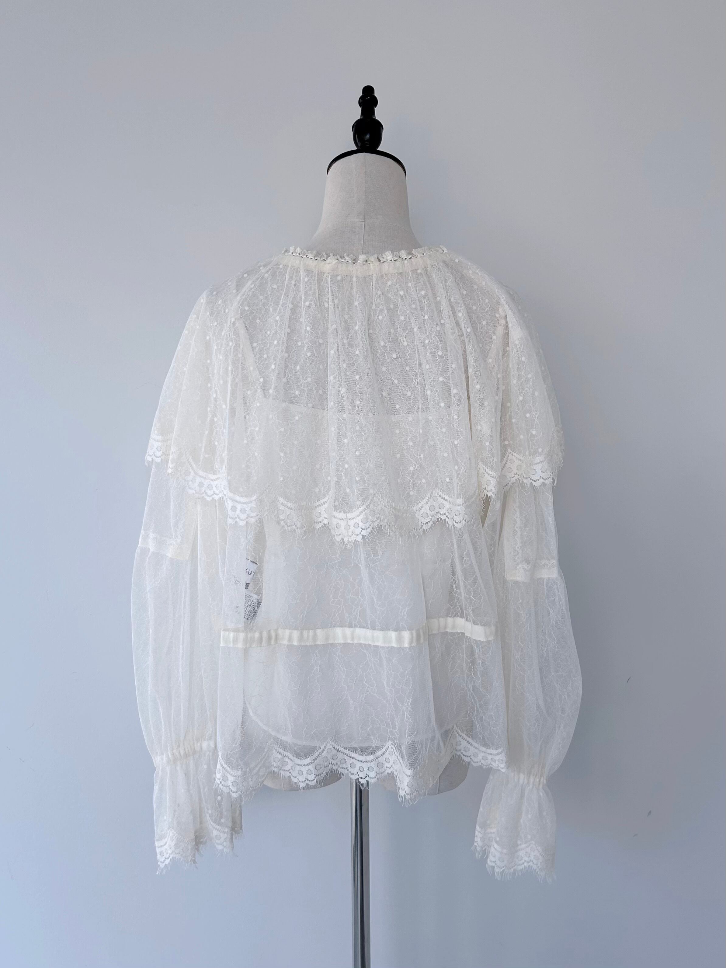新品タグ付き☆MUVEILドットチュールカットソー☆2018 MUVEIL ドットチュールブラウス | KOKO