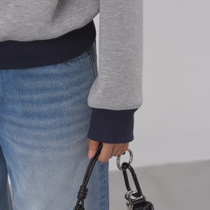 contrast crew-neck sweatshirt　J00394