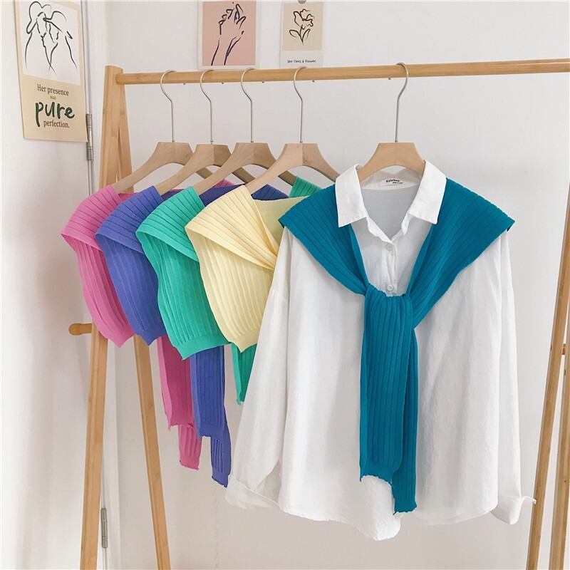 カラーニットスカーフ レディーススプリングオータムスタイル 春物 秋物 YY-ファッション27026113923