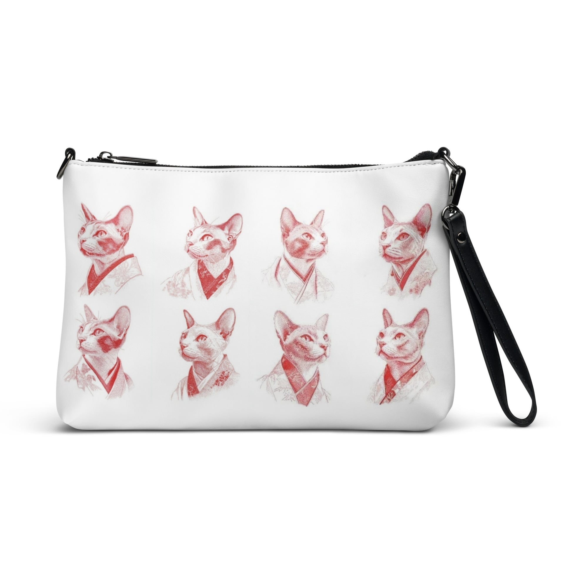 「江戸猫たちの肖像画」クロスボディバッグ ショルダーバッグ/"The Edo Cat Portraits" Crossbody Bag