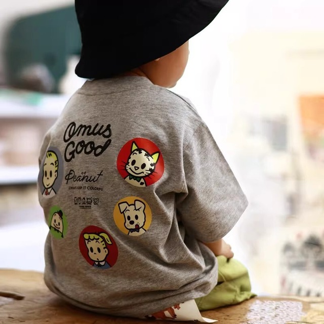 【80-150】夏新作半袖カートゥーンカジュアルTシャツ S0125