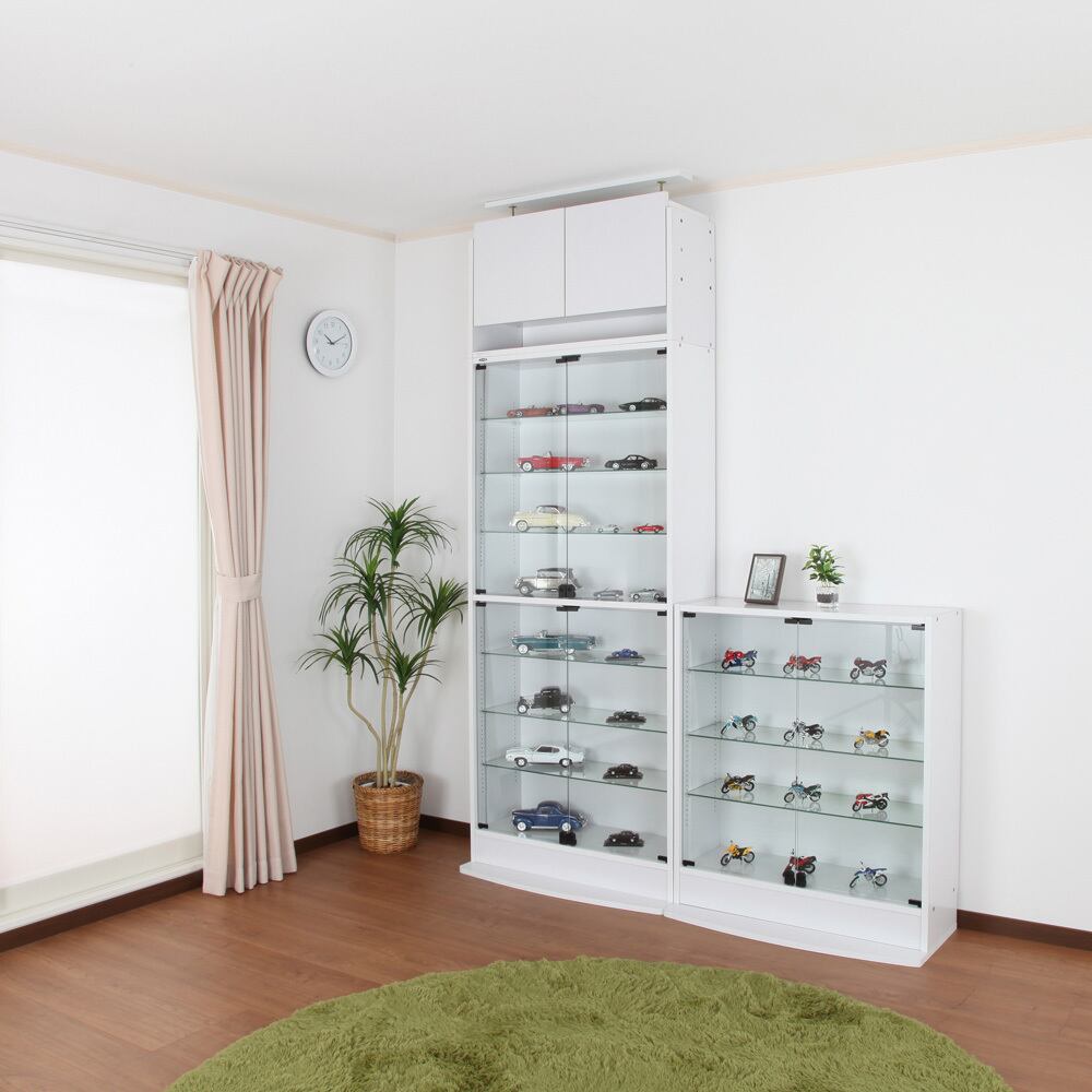 大型 ミラー付きホワイトシューズラック 幅119.5cm 高さ180cm 大