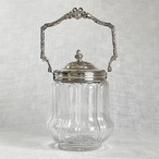 ビスケットジャー　クッキーポット　ガラスボット　蓋付き　エレガントな持ち手 12twcu24
